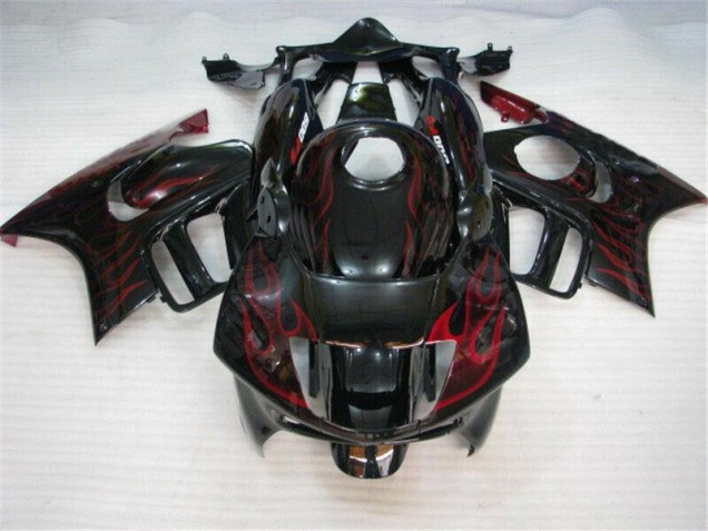 Affordable 1995-1998 Black Red Flame Honda CBR600 F3 Bike Fairings