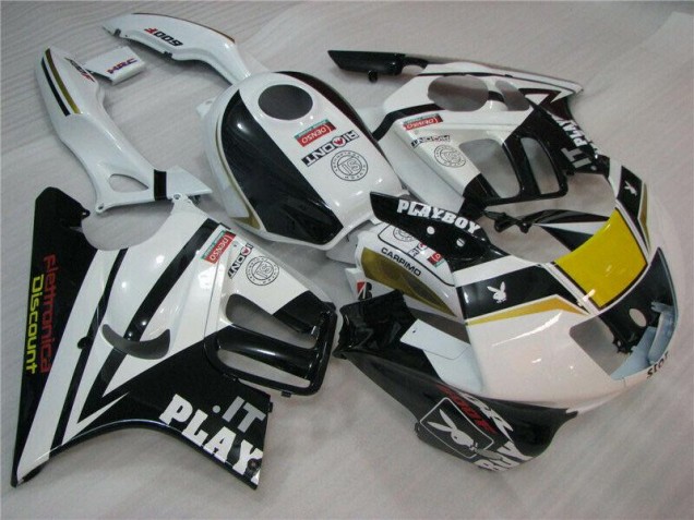 Affordable 1995-1998 White Black Playboy Honda CBR600 F3 Motorcycle Fairing
