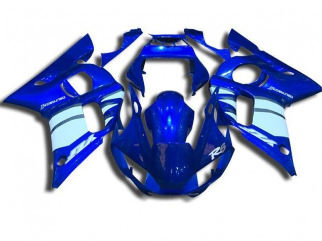 Affordable 1998-2002 Blue and White Yamaha YZF R6 Motorbike Fairings Affordable 1998-2002 Blue and White Yamaha YZF R6 Motorbike Fairings