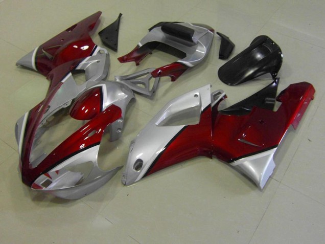 Affordable 2000-2001 Red and Silver Yamaha YZF R1 Replacement Motorcycle Fairings Affordable 2000-2001 Red and Silver Yamaha YZF R1 Replacement Motorcycle Fairings