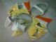 Affordable 2000-2002 White Yellow Flame Kawasaki ZX6R Bike Fairings
