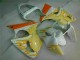 Affordable 2000-2002 White Yellow Flame Kawasaki ZX6R Bike Fairings
