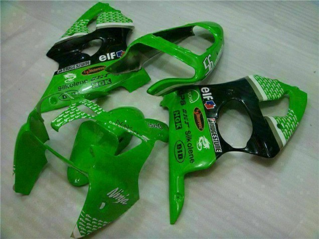 Affordable 2000-2002 Green Black Kawasaki ZX6R Motor Bike Fairings
