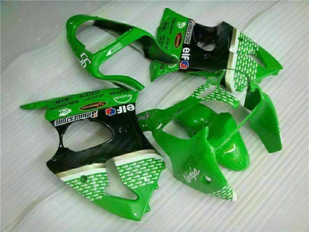 Affordable 2000-2002 Green Black Kawasaki ZX6R Motorcycle Bodywork Affordable 2000-2002 Green Black Kawasaki ZX6R Motorcycle Bodywork