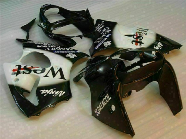 Affordable 2000-2002 Black West Ninja Kawasaki ZX6R Motorcycle Fairings Kits