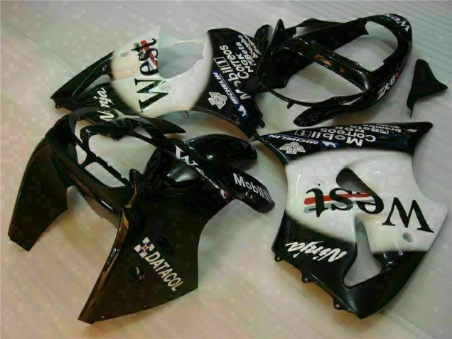 Affordable 2000-2002 Black West Ninja Kawasaki ZX6R Motorcycle Fairings Kits