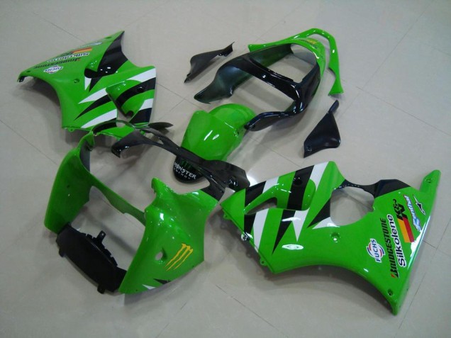 Affordable 2000-2002 Green Black Kawasaki ZX6R Motor Fairings Affordable 2000-2002 Green Black Kawasaki ZX6R Motor Fairings