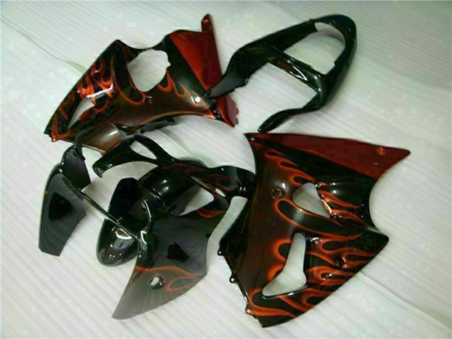 Affordable 2000-2002 Black Red Flame Kawasaki ZX6R Motorcycle Fairing Kits Affordable 2000-2002 Black Red Flame Kawasaki ZX6R Motorcycle Fairing Kits