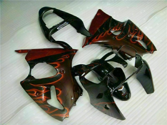Affordable 2000-2002 Black Red Flame Kawasaki ZX6R Motorcycle Fairing Kits Affordable 2000-2002 Black Red Flame Kawasaki ZX6R Motorcycle Fairing Kits