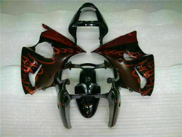 Affordable 2000-2002 Black Red Flame Kawasaki ZX6R Motorcycle Fairing Kits Affordable 2000-2002 Black Red Flame Kawasaki ZX6R Motorcycle Fairing Kits