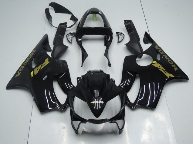 Affordable 2001-2003 Black Gold Honda CBR600 F4i Motorcycle Fairing