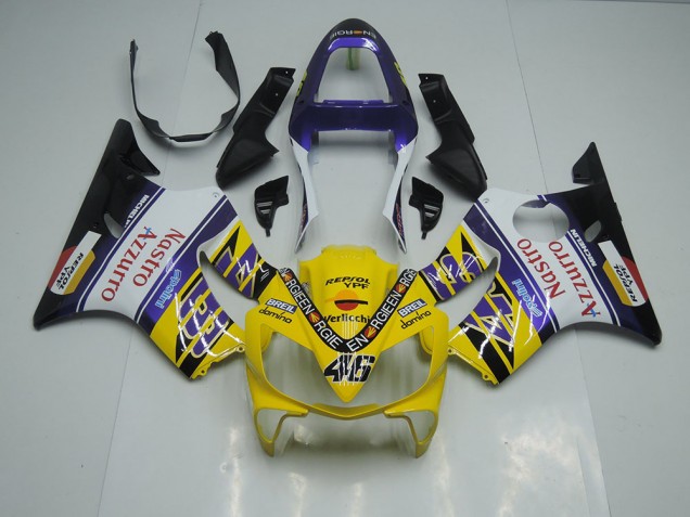 Affordable 2001-2003 Yellow White Nastro Azzurro Honda CBR600 F4i Motorbike Fairing Affordable 2001-2003 Yellow White Nastro Azzurro Honda CBR600 F4i Motorbike Fairing