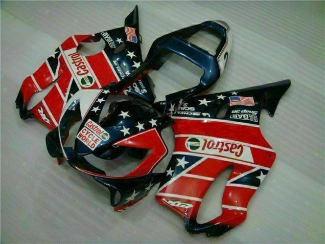 Affordable 2001-2003 Red White Blue Castrol Cycle World Honda CBR600 F4i Motorcycle Fairings Kits Affordable 2001-2003 Red White Blue Castrol Cycle World Honda CBR600 F4i Motorcycle Fairings Kits