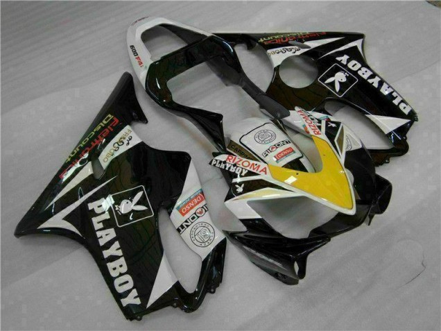 Affordable 2001-2003 Yellow Silver Black Playboy Honda CBR600 F4i Motorcycle Fairing Kit