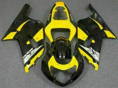 Affordable 2001-2003 Yellow Black Suzuki GSXR 600/750 Motorcycle Replacement Fairings