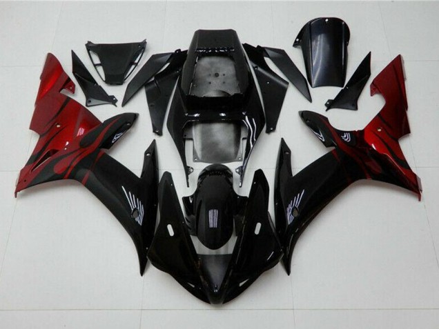 Affordable 2002-2003 Black Red Yamaha YZF R1 Motorcycle Fairing Affordable 2002-2003 Black Red Yamaha YZF R1 Motorcycle Fairing