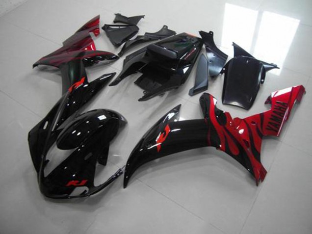 Affordable 2002-2003 Black Flame Yamaha YZF R1 Motorcyle Fairings Affordable 2002-2003 Black Flame Yamaha YZF R1 Motorcyle Fairings