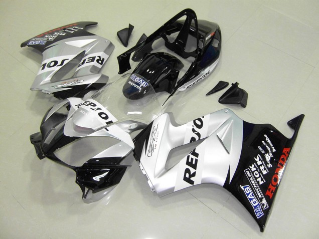 Affordable 2002-2013 Silver Repsol Honda VFR800 Motorbike Fairing Kits