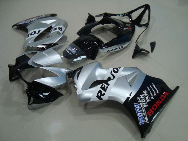 Affordable 2002-2013 Silver Repsol Honda VFR800 Moto Fairings Affordable 2002-2013 Silver Repsol Honda VFR800 Moto Fairings