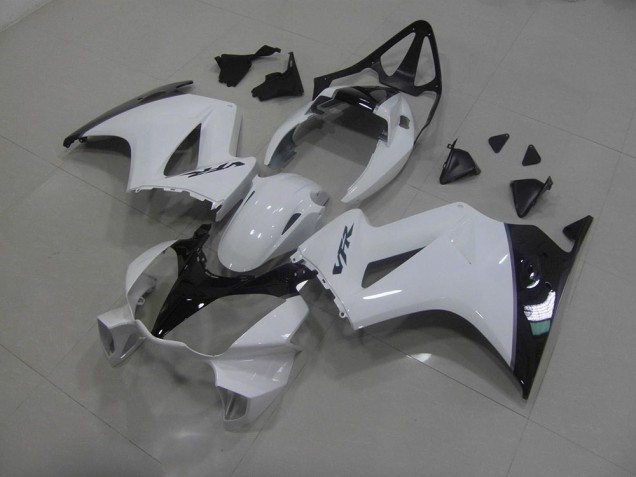 Affordable 2002-2013 White Black Honda VFR800 Motorcyle Fairings