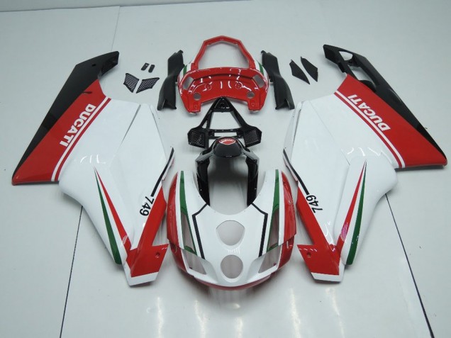 Affordable 2003-2004 White Red with Tail Open Ducati 749 999 Motor Bike Fairings