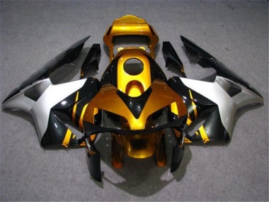 Affordable 2003-2004 Gold Silver Black Honda CBR600RR Motorcycle Fairing Kits & Plastic Bodywork MF0172