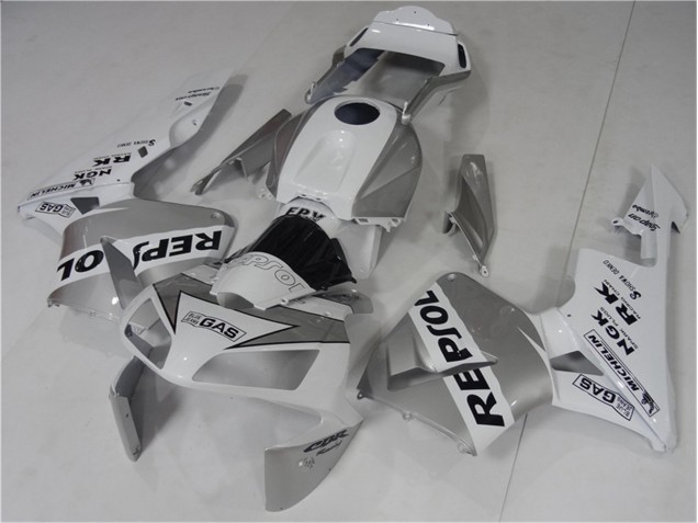 Affordable 2003-2004 Silve White Black Repsol Honda CBR600RR Bike Fairings Affordable 2003-2004 Silve White Black Repsol Honda CBR600RR Bike Fairings