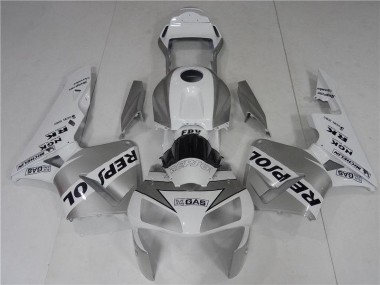 Affordable 2003-2004 Silve White Black Honda CBR600RR Motorcycle Fairing Kits & Plastic Bodywork MF1009