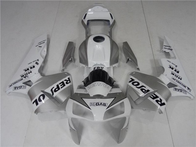 Affordable 2003-2004 Silve White Black Repsol Honda CBR600RR Bike Fairings Affordable 2003-2004 Silve White Black Repsol Honda CBR600RR Bike Fairings