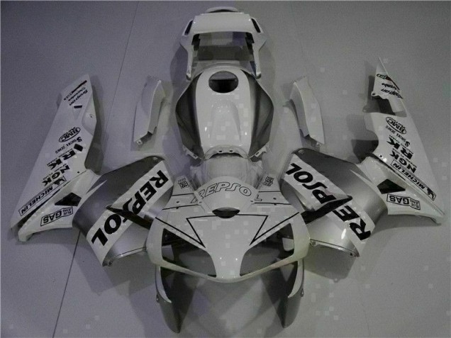 Affordable 2003-2004 White Repsol Honda CBR600RR Motorcycle Replacement Fairings Affordable 2003-2004 White Repsol Honda CBR600RR Motorcycle Replacement Fairings