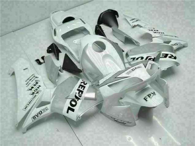 Affordable 2003-2004 White Silver Repsol Honda CBR600RR Replacement Fairings Affordable 2003-2004 White Silver Repsol Honda CBR600RR Replacement Fairings