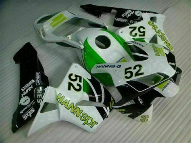 Affordable 2003-2004 Green White Black Honda CBR600RR Bike Fairing Kit Affordable 2003-2004 Green White Black Honda CBR600RR Bike Fairing Kit