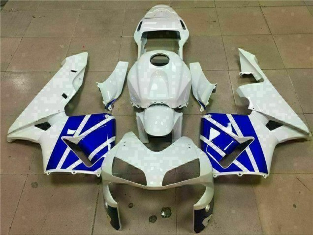 Affordable 2003-2004 White Blue Honda CBR600RR Bike Fairings