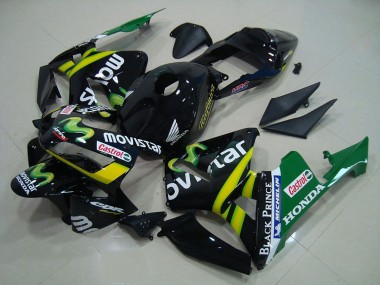Affordable 2003-2004 Black Movistar Honda CBR600RR Motorcycle Fairing Kits & Plastic Bodywork MF2939