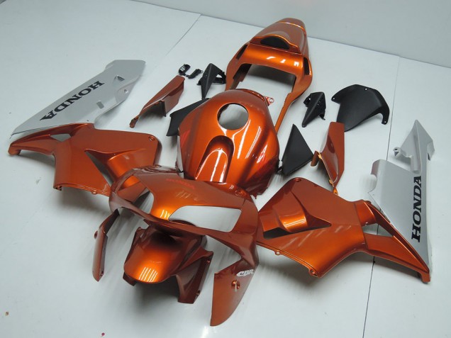 Affordable 2003-2004 Orange Silver Honda CBR600RR Motorbike Fairing