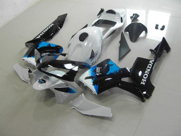 Affordable 2003-2004 White Black Blue Honda CBR600RR Motorcycle Fairings Kit