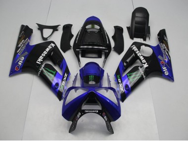 Affordable 2003-2004 Blue Monster Kawasaki ZX6R Motorbike Fairing