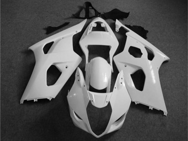Affordable 2003-2004 White Suzuki GSXR 1000 Motorcycle Fairing