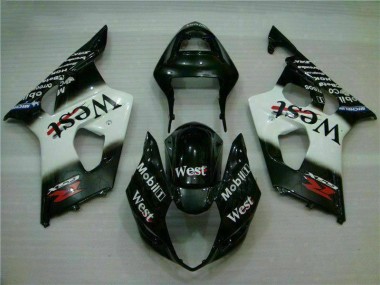 Affordable 2003-2004 White Black Suzuki GSXR 1000 Motorbike Fairing