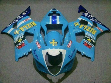Affordable 2003-2004 Blue Suzuki GSXR 1000 Bike Fairing Kit