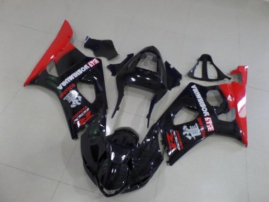 Affordable 2003-2004 Black and Red Suzuki GSXR 1000 Motorbike Fairing