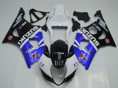 Affordable 2003-2004 Blue White and Black Suzuki GSXR 1000 Bike Fairings