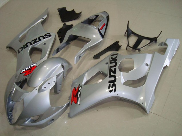 Affordable 2003-2004 Silver Suzuki GSXR 1000 Bike Fairing Kit Affordable 2003-2004 Silver Suzuki GSXR 1000 Bike Fairing Kit