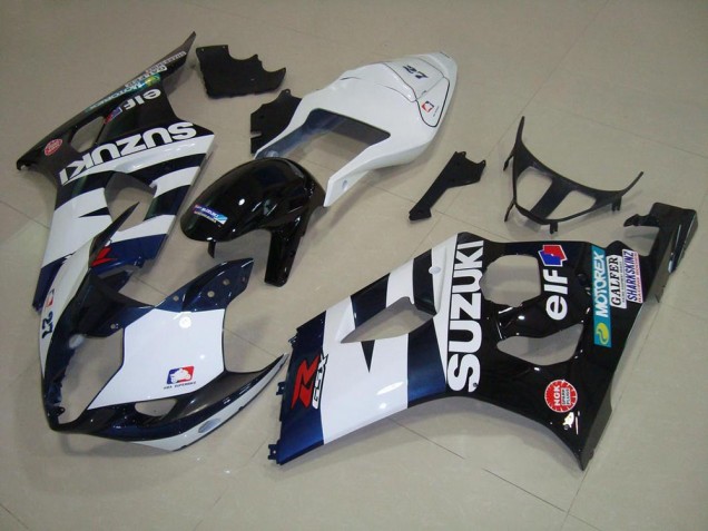 Affordable 2003-2004 White Black Elf Suzuki GSXR 1000 Motorcycle Fairing Kit Affordable 2003-2004 White Black Elf Suzuki GSXR 1000 Motorcycle Fairing Kit