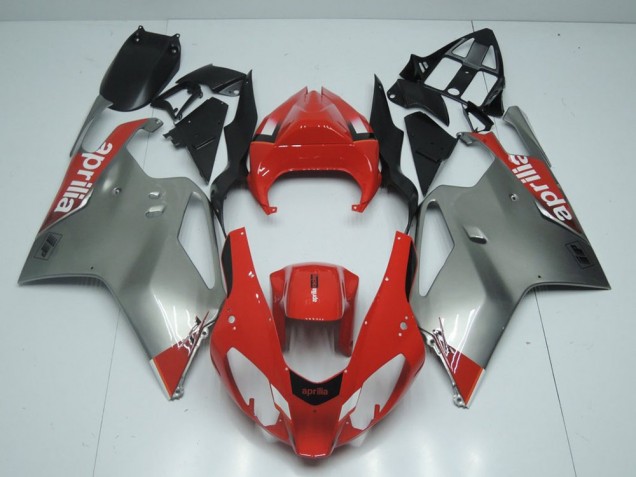 Affordable 2003-2006 Silver and Red Aprilia RSV1000 Motorbike Fairing Kits Affordable 2003-2006 Silver and Red Aprilia RSV1000 Motorbike Fairing Kits