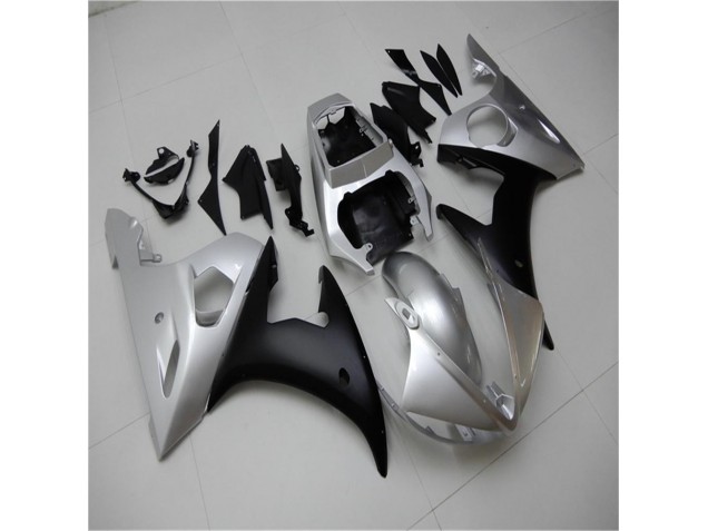 Affordable 2003-2005 Silver Black Yamaha YZF R6 Motorcylce Fairings Affordable 2003-2005 Silver Black Yamaha YZF R6 Motorcylce Fairings