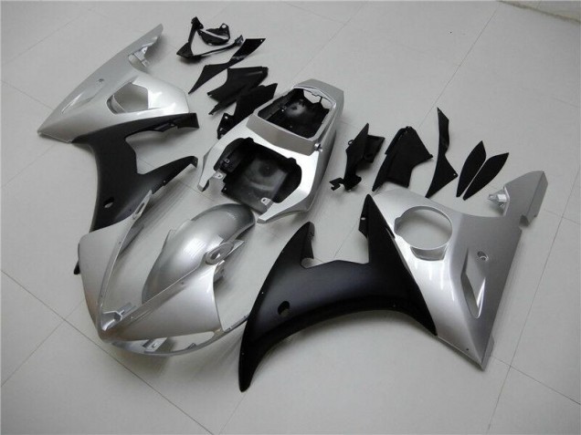 Affordable 2003-2005 Silver Black Yamaha YZF R6 Motorcylce Fairings Affordable 2003-2005 Silver Black Yamaha YZF R6 Motorcylce Fairings