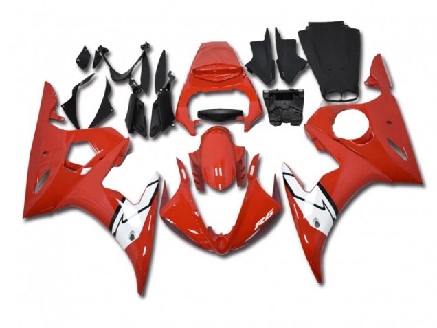 Affordable 2003-2005 Red White Yamaha YZF R6 Motorbike Fairing Kits
