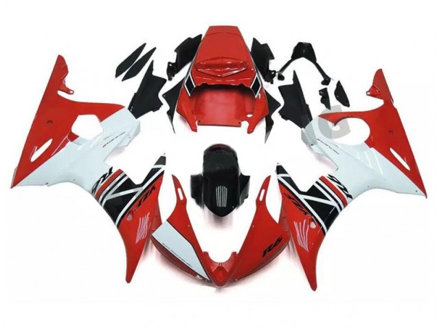 Affordable 2003-2005 Red White Black Yamaha YZF R6 Motorcycle Fairings Kits