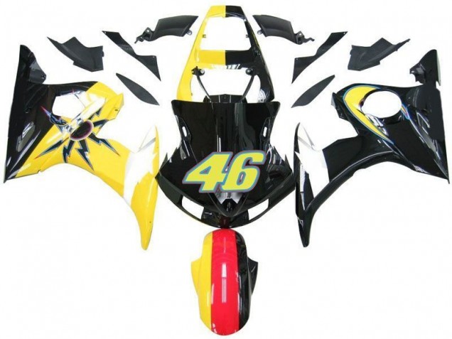 Affordable 2003-2005 Black Yellow No. 46 Yamaha YZF R6 Motorcycle Fairings Affordable 2003-2005 Black Yellow No. 46 Yamaha YZF R6 Motorcycle Fairings